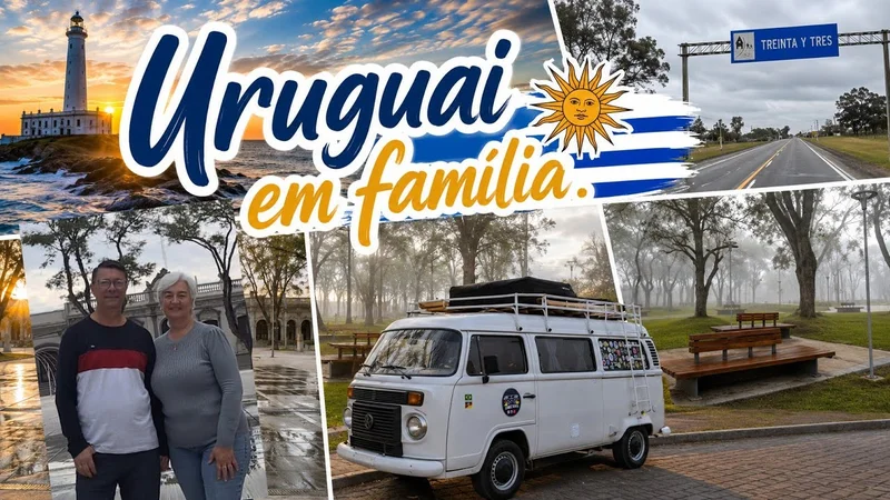 Eduardo e Niaia em Treinta y Tres, Uruguai, com a Kombi