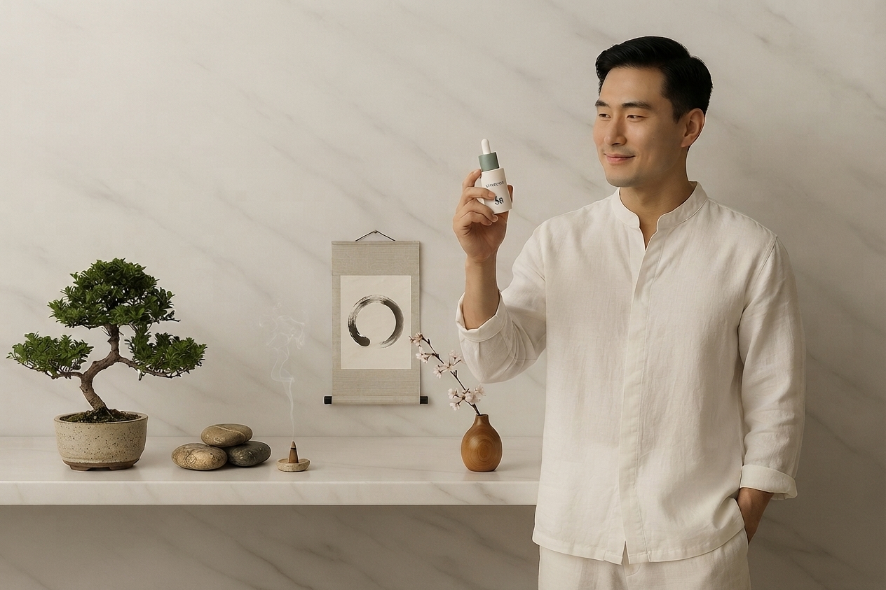 Homem usando a linha SkinBoost Reset